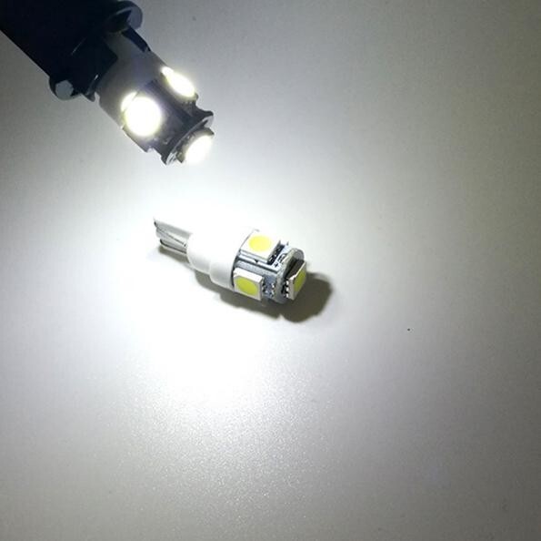 T10 T16 LED バルブ ウェッジ ルームランプ 5SMD 5連 10個 5050 ウェッジ球 12V 高輝度 ホワイト 白 ナンバー灯 新品 送料無料 La18_画像7