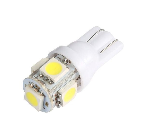 T10 T16 LED バルブ ウェッジ ルームランプ 5SMD 5連 10個 5050 ウェッジ球 12V 高輝度 ホワイト 白 ナンバー灯 新品 送料無料 La18の画像3