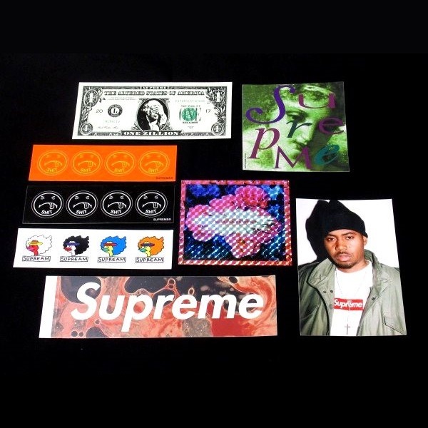 17AW Supreme Sticker Set ステッカー 8枚 セット Nas Andres Serrano Box Logo セラーノ ボックスロゴの画像1