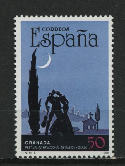 ∞スペイン 1988年 グラナダ国際音楽舞踏祭 SC#2559 未使用NH 1種完の画像1