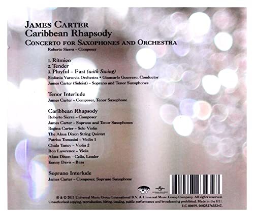 jamaica1617 中古JAZZ CD-良い James Carter / Caribbean Rhapsody ジェームス・カーター 602527635347 輸入盤_画像3