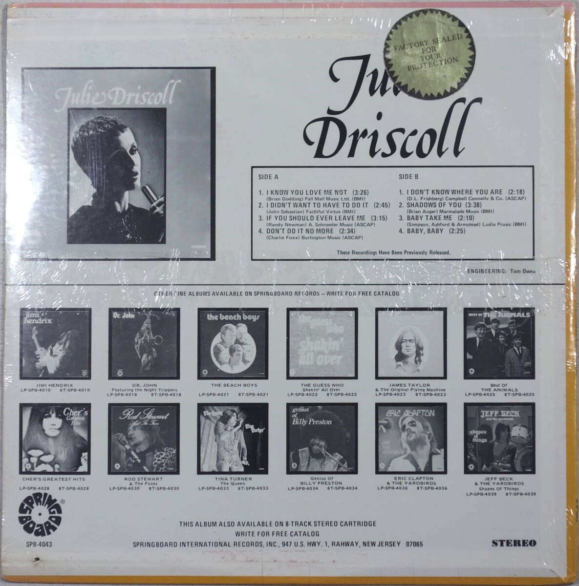 ◆JULIE DRISCOLL / S/T (US LP/Sealed) -Brian Auger_画像2
