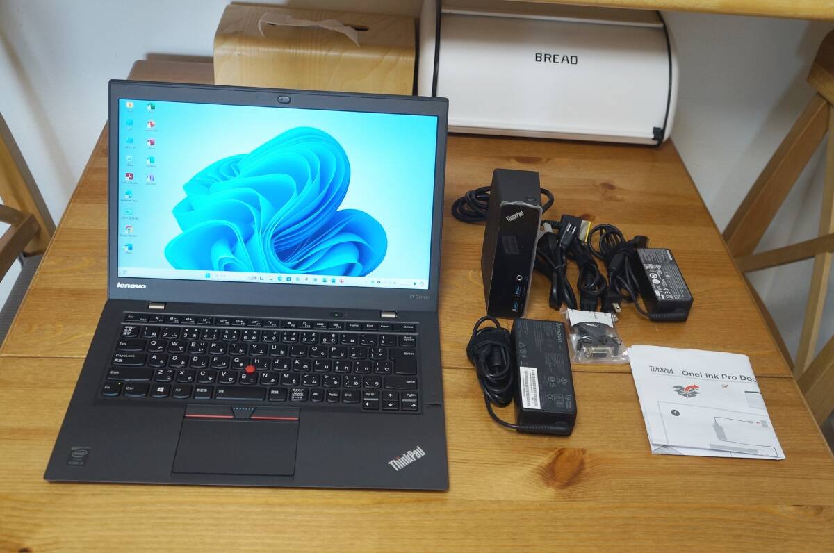 Lenovo ThinkPad X1 Carbon Gen3 Windows11 Pro Core i5 8GB 256GB フルHD Office 2021 Professinal Plus 美品・送料込み_画像1