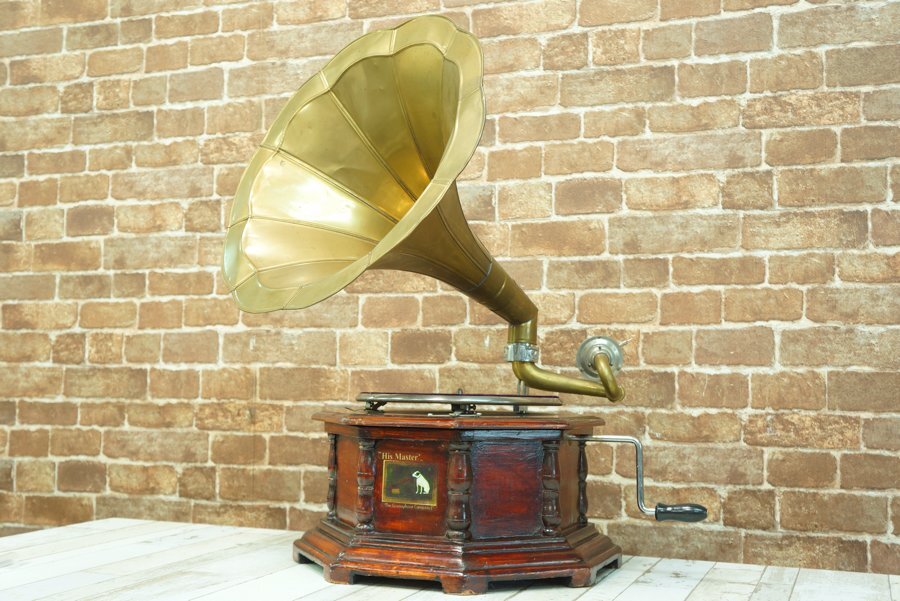 【動作確認済】蓄音機 THE GRAMOPHONE CO. HIS MASTERS VOICE / HMV グラモフォン社 GARRARD ガバナ No.30搭載 #R08823