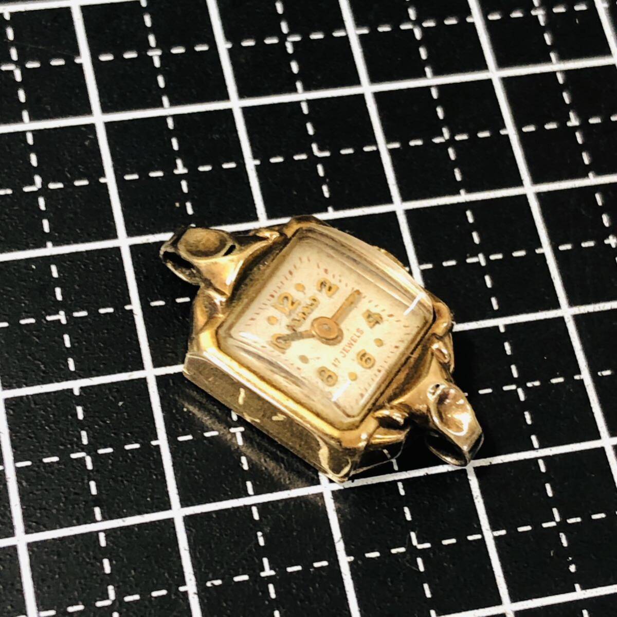 813☆ 機械式 腕時計 手巻き 金無垢 14KT スイス製　　2針 稼働品 HERALD AUREOLE WATCH CO. レディース スモセコ