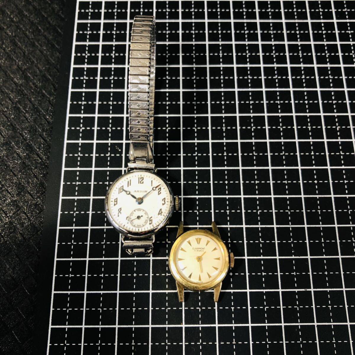 819☆ 機械式 腕時計 手巻き 4個まとめ スイス製 スモセコ 14KTGF 金張り クロノメーター CLAIRMONT SWALLOW AUREOLE ARIONの画像3