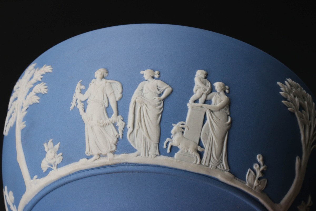 【SAG】WEDGWOOD ウェッジウッド ジャスパー サックスブルー ボウル 湯呑ボウル 三点 本物保証の画像3