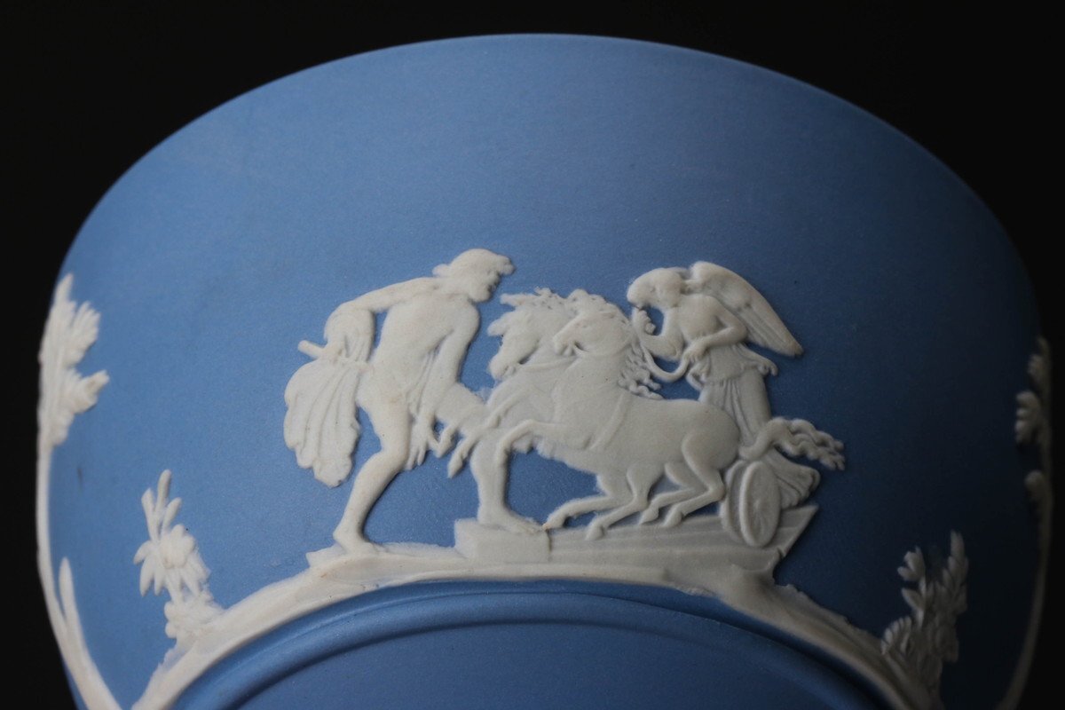 【SAG】WEDGWOOD ウェッジウッド ジャスパー サックスブルー ボウル 湯呑ボウル 三点 本物保証の画像5