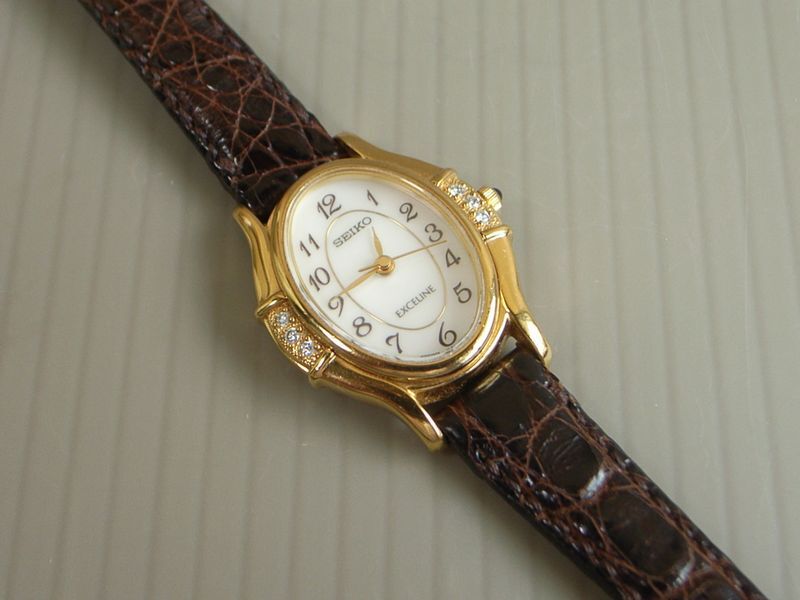 *SEIKO* Seiko *EXCELINE* Exceline * Gold кварц * наручные часы * женский *