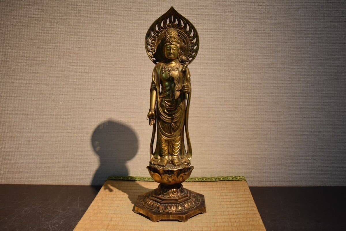 【GE】Y585【コレクター所蔵品】時代 白鳳金銅仏 / 仏教美術 骨董品 時代品 美術品 古美術品 オブジェ 仏像 佛 銅製_画像1