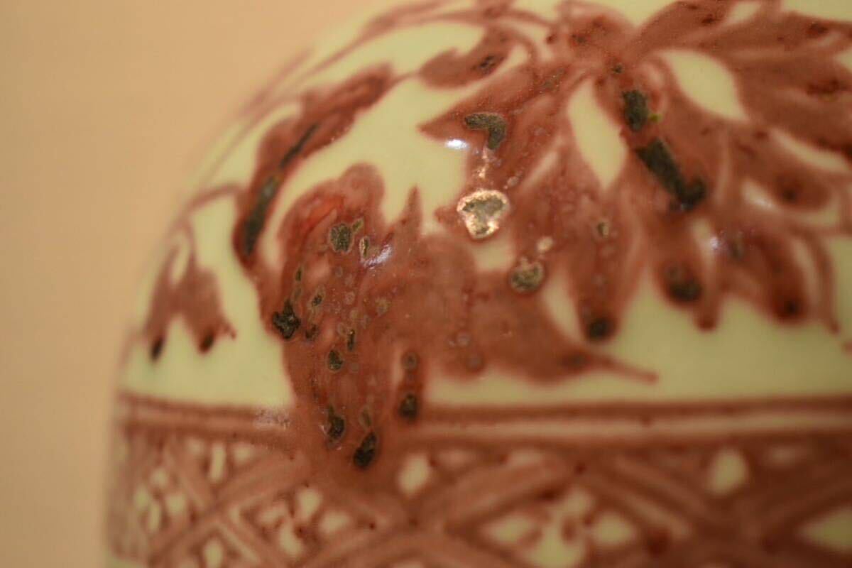 【GE】R450【コレクター所蔵品】時代 釉裏紅花瓶 /中国古玩 中国美術 骨董品 時代品 美術品 古美術品の画像9