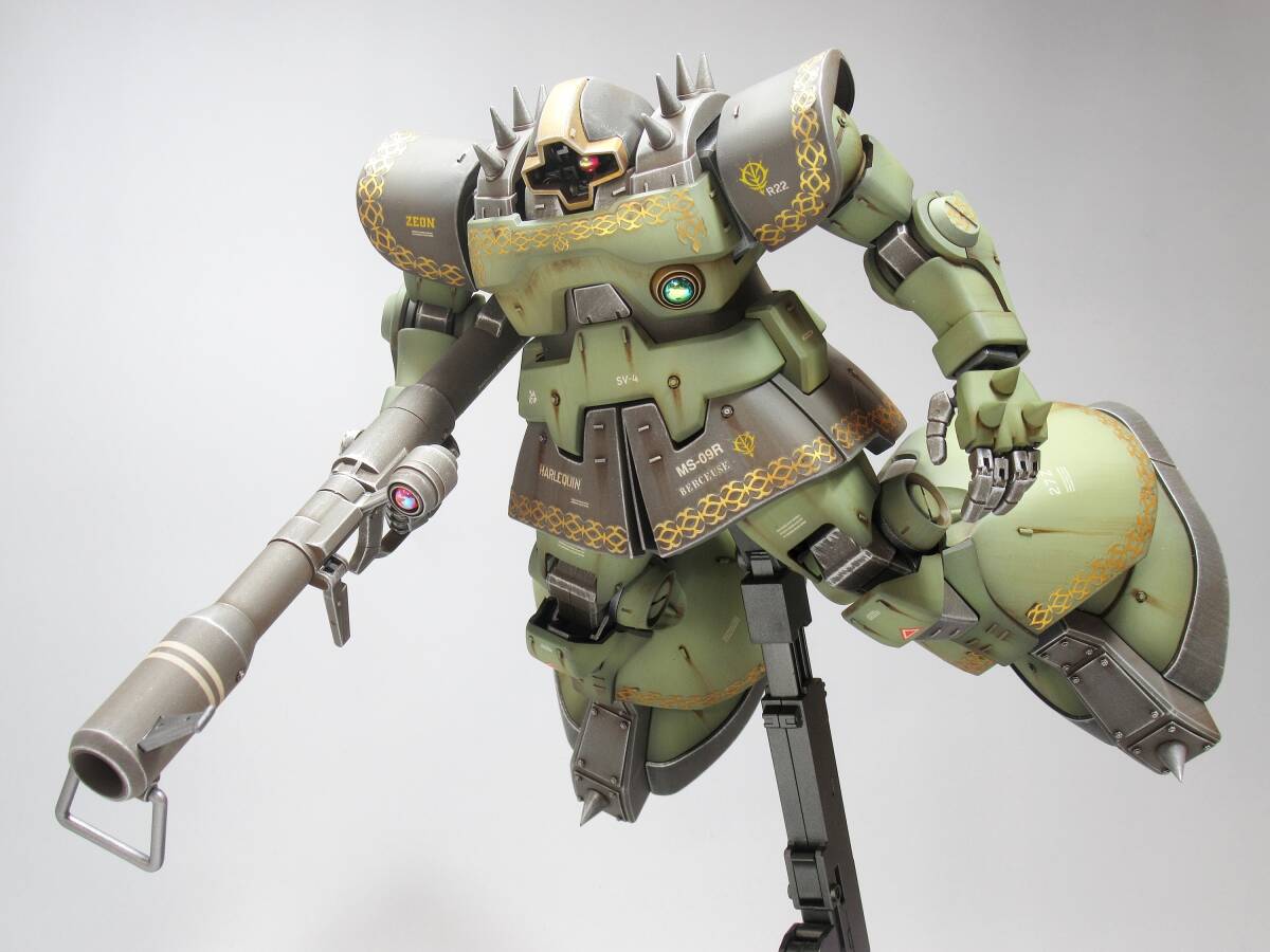 【MG 1/100 MS-09R ドズル・ザビ中将専用 リック・ドム 戦場風 改修塗装完成品】の画像6