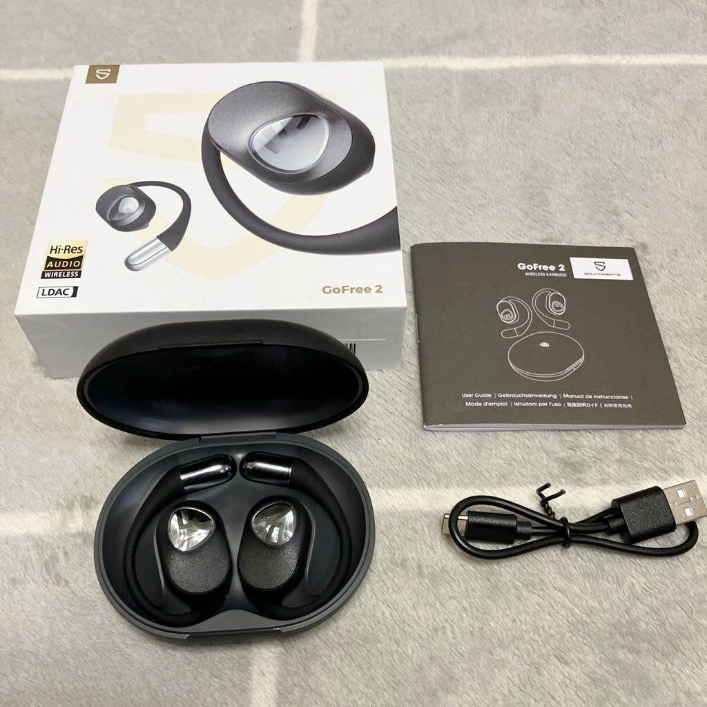 SOUNDPEATS GoFree2 耳掛け式 ハイレゾ/LDAC対応/Bluetooth5.3 オープンイヤー型16.2mmドライバー/最大35時間再生/マルチポイント接続 (黒)の画像1