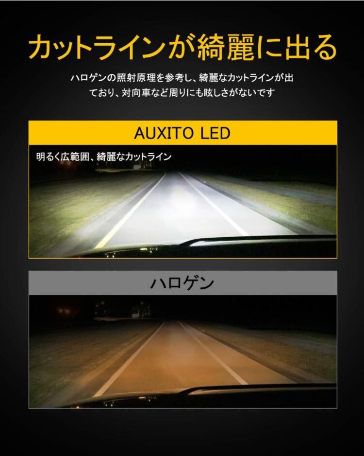 AUXITO H11 H8 H9 H16 LEDヘッドライト 新基準車検対応 ZES LEDチップ搭載 高輝度 6500K 12V車対応 定電流回路搭載 長寿命 2個入 ホワイトの画像6