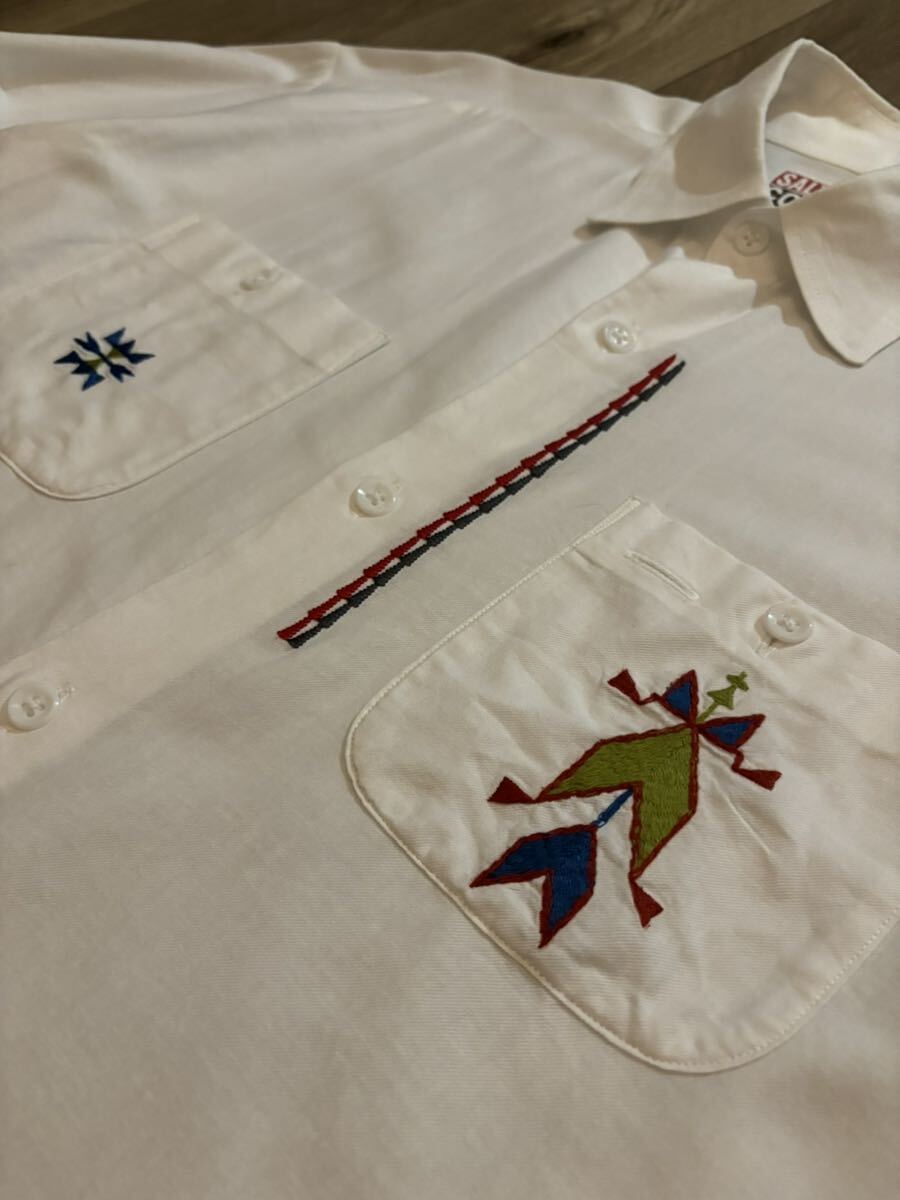 SALT WATER COWBOY コットンシャツ ソルトウォーターカウボーイ ヴィンテージ 日本製 刺繍 ネイティブ ラルフローレン フェローズの画像2