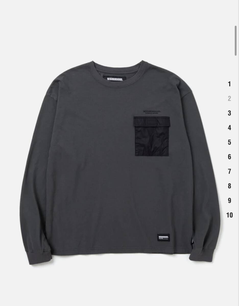 24SS XLサイズ チャコール DESIGN CREWNECK LS  241UWNH-CSM04 ネイバーフッド NEIGHBORHOOD の画像1