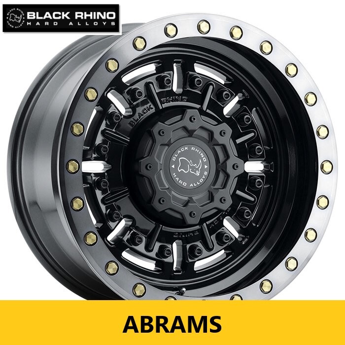 USオフ系 オーバーフェンダー車 新品4本 BLACK RHINO ABRAMS 8.5J 17in IS±0 139.7 グロスガンブラック プラド ハイラックス FJ_画像1