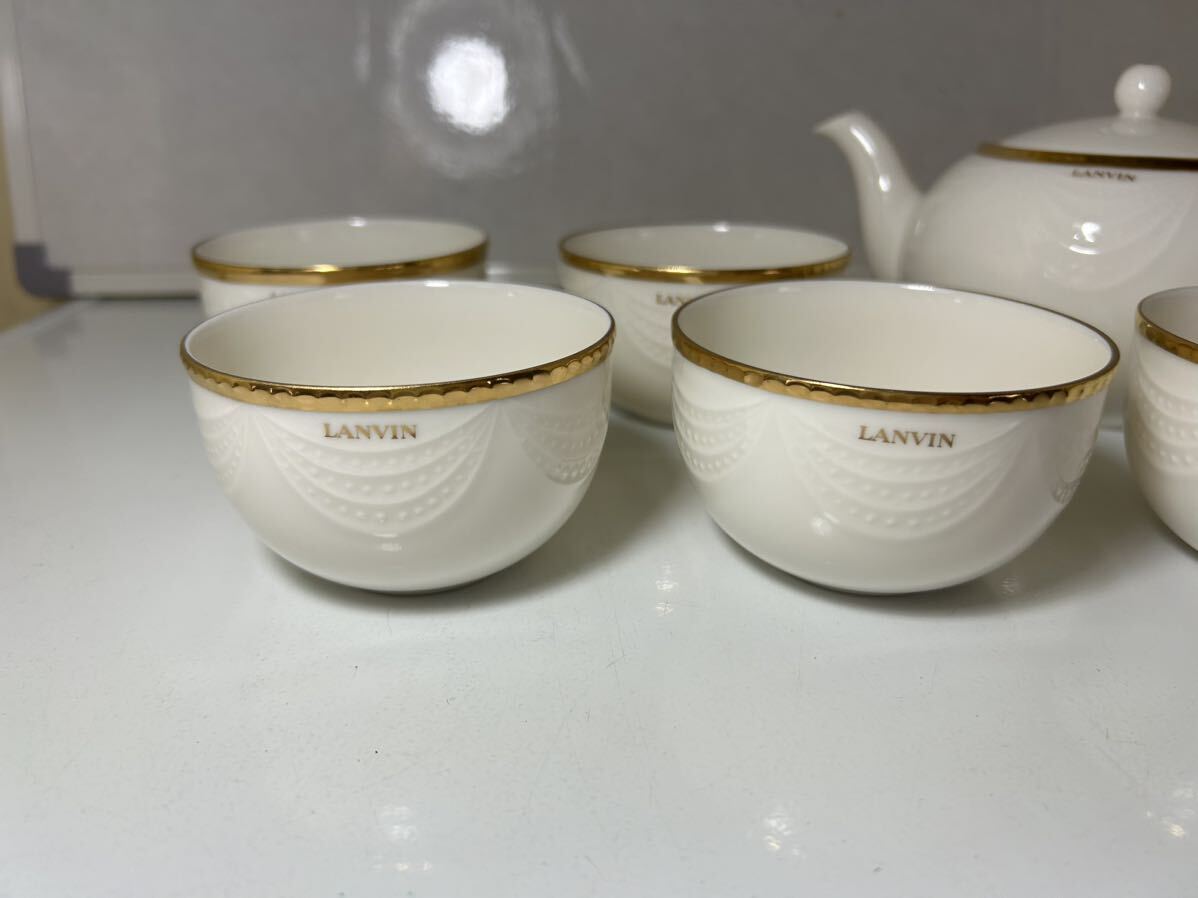 未使用品 LANVIN ランバン ティーセット カップ５客 ティーポット 現状保管品の画像2