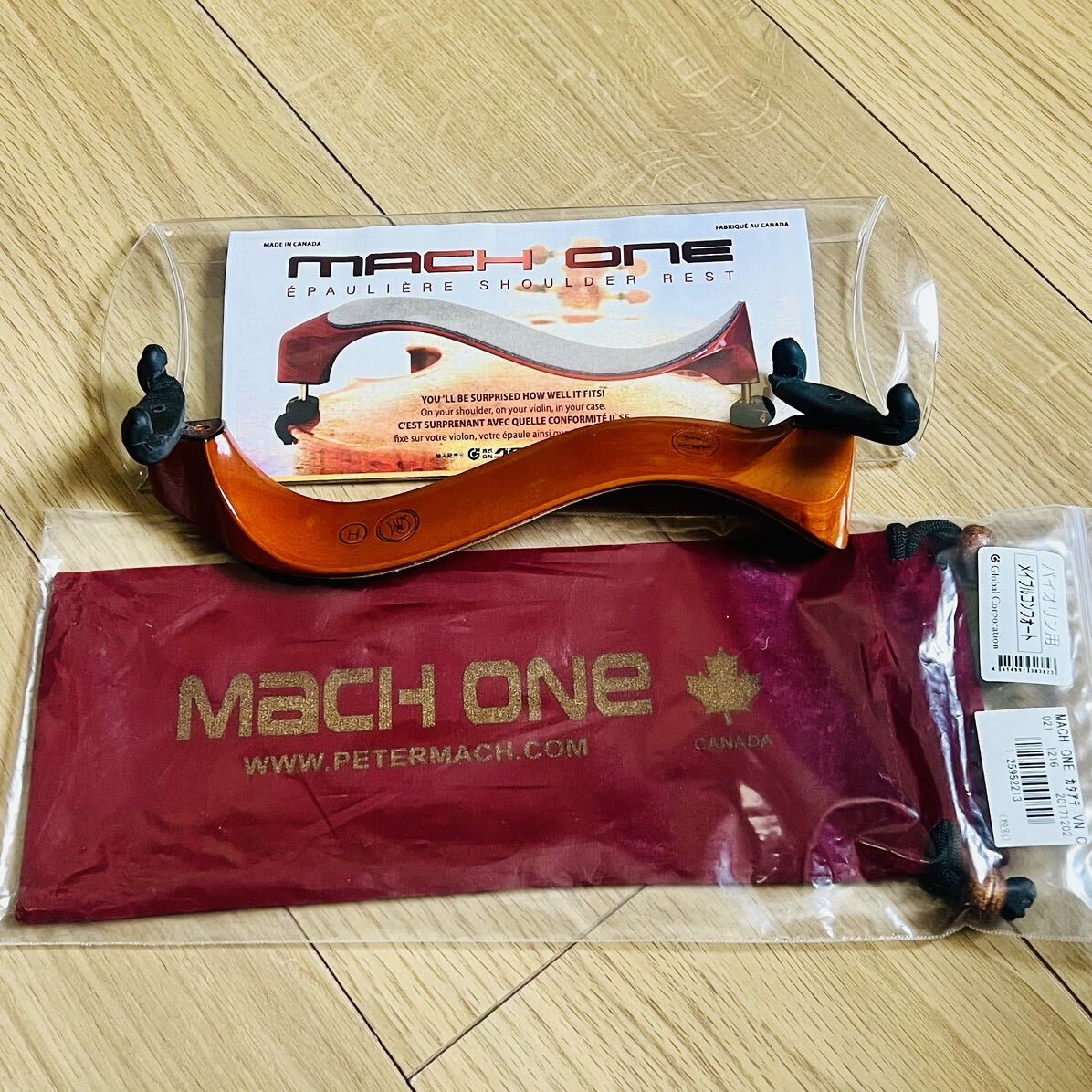 バイオリン 4/4 肩当て マッハワン メイプル コンフォート カナダ 美品 machone Canadaの画像3