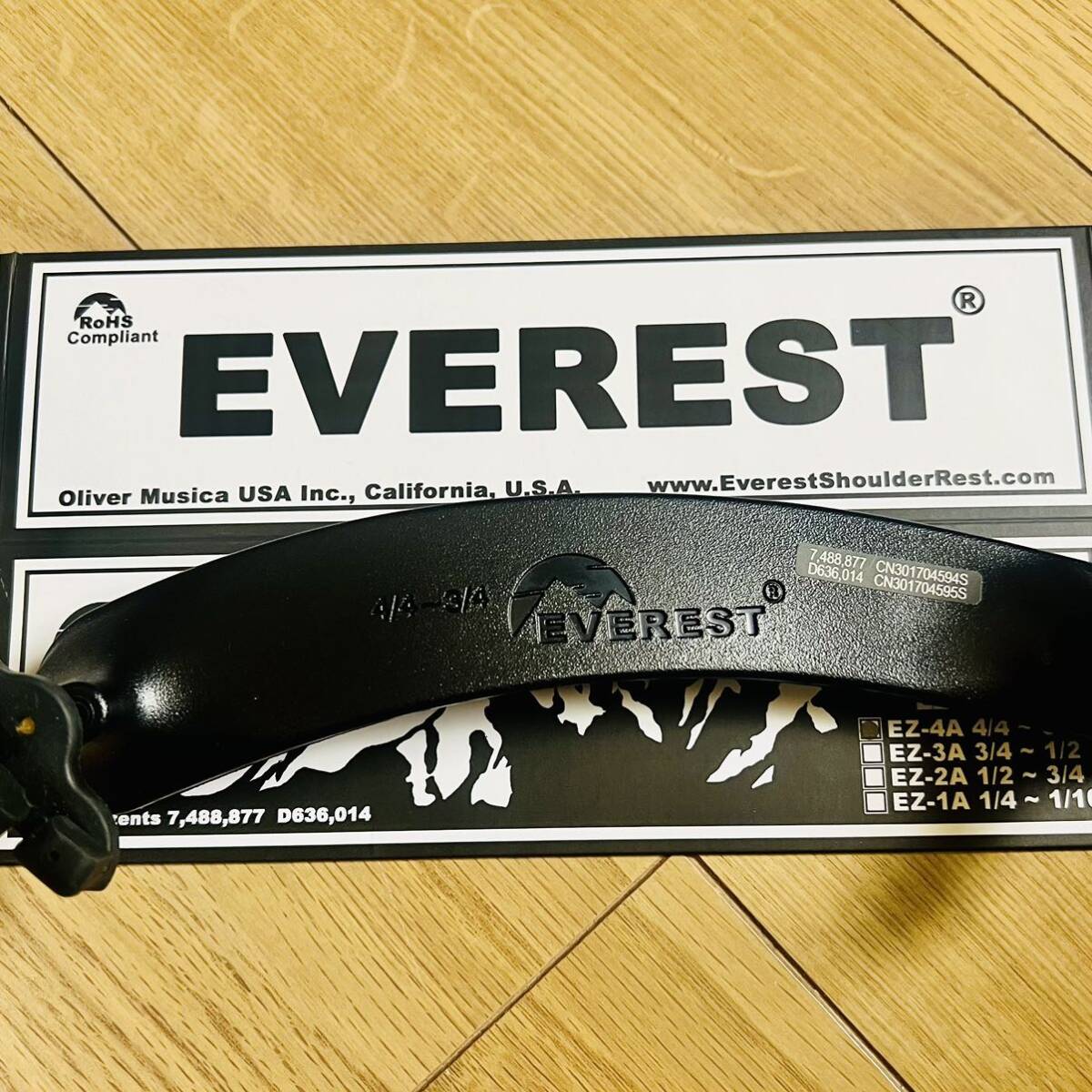 バイオリン 4/4 肩当て エベレスト 美品 EVEREST EZ-4a黒の画像2