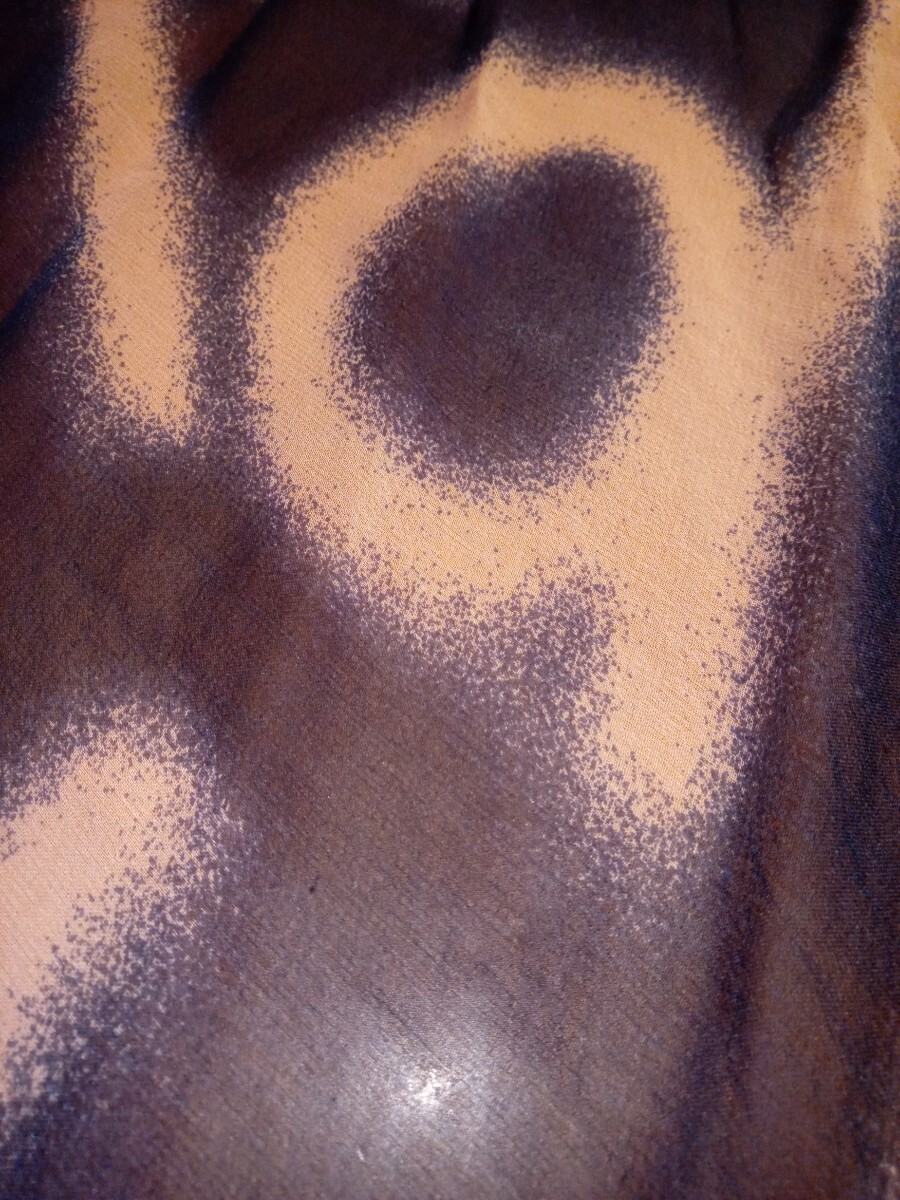 美品　ストール　スカーフ　マウジー　シルク　ネイビー/ピンク　96×104cm_画像3