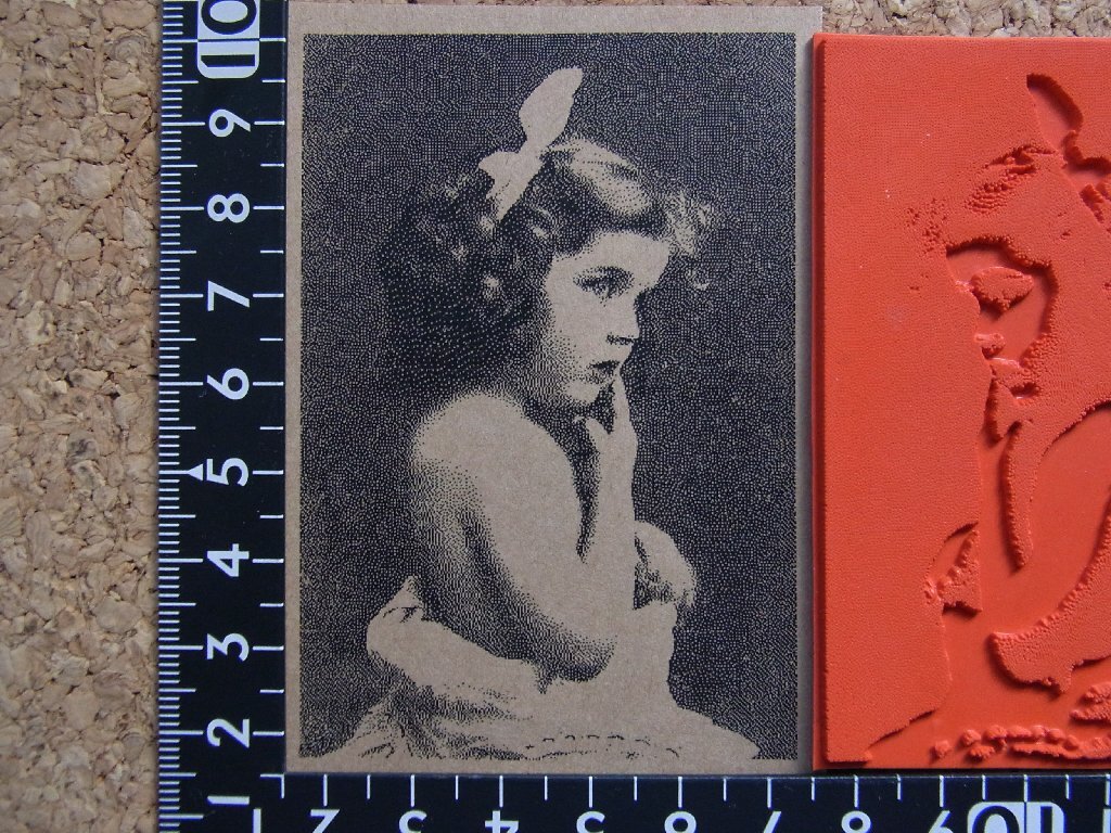 ★ラバースタンプ／アンティークポストカード少女XⅥの画像1