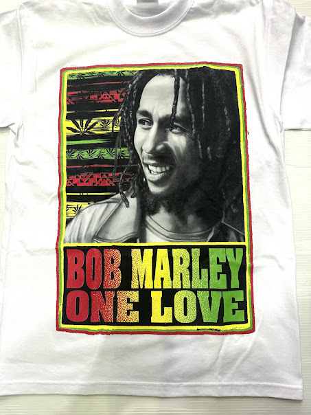 BI58)PRO TEAM ONE LOVE ボブマーリー BOB MARLEY プリント Tシャツ半袖/WHITE/LA/HIPHOP/L/大きいサイズ_画像2