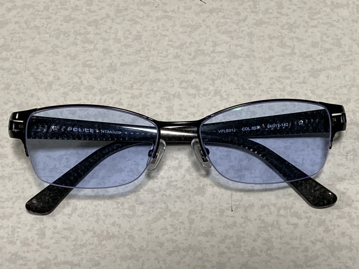 ポリス VPLB01J Kodak コダックネオコントラストレンズ POLICE ブラックセルフレーム 伊達眼鏡 サングラスの画像1