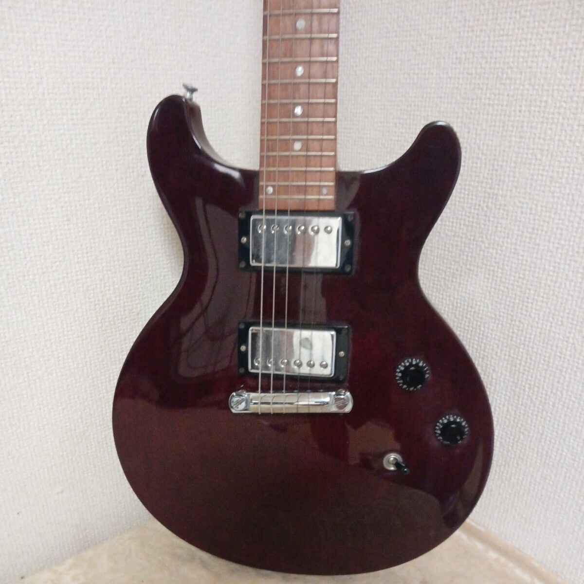 レア 中古 現状品 セミヴィンテージ ギブソン USA Gibson レスポール Les Paul Studio DC Wine Red ギター 97年製の画像3