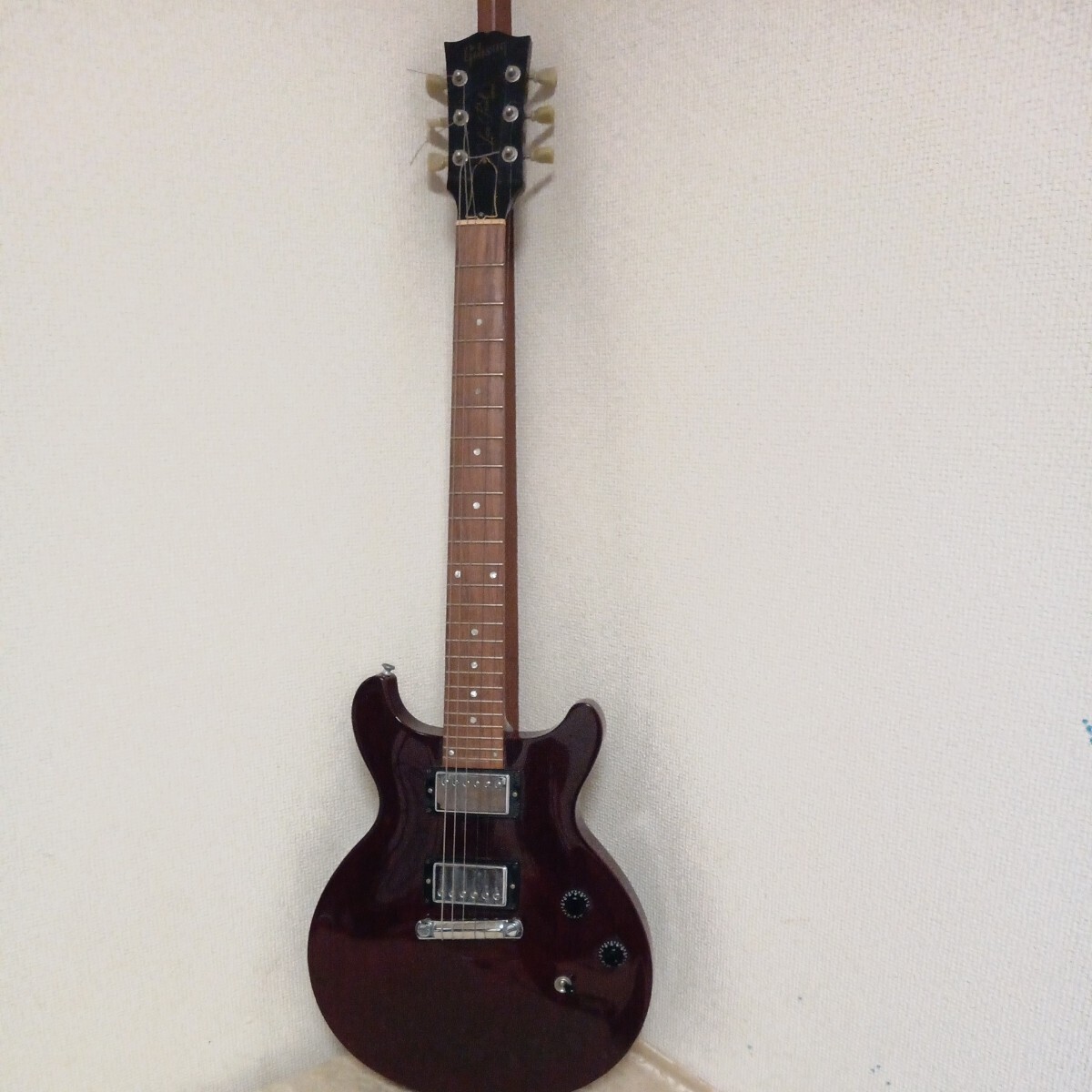 レア 中古 現状品 セミヴィンテージ ギブソン USA Gibson レスポール Les Paul Studio DC Wine Red ギター 97年製の画像1