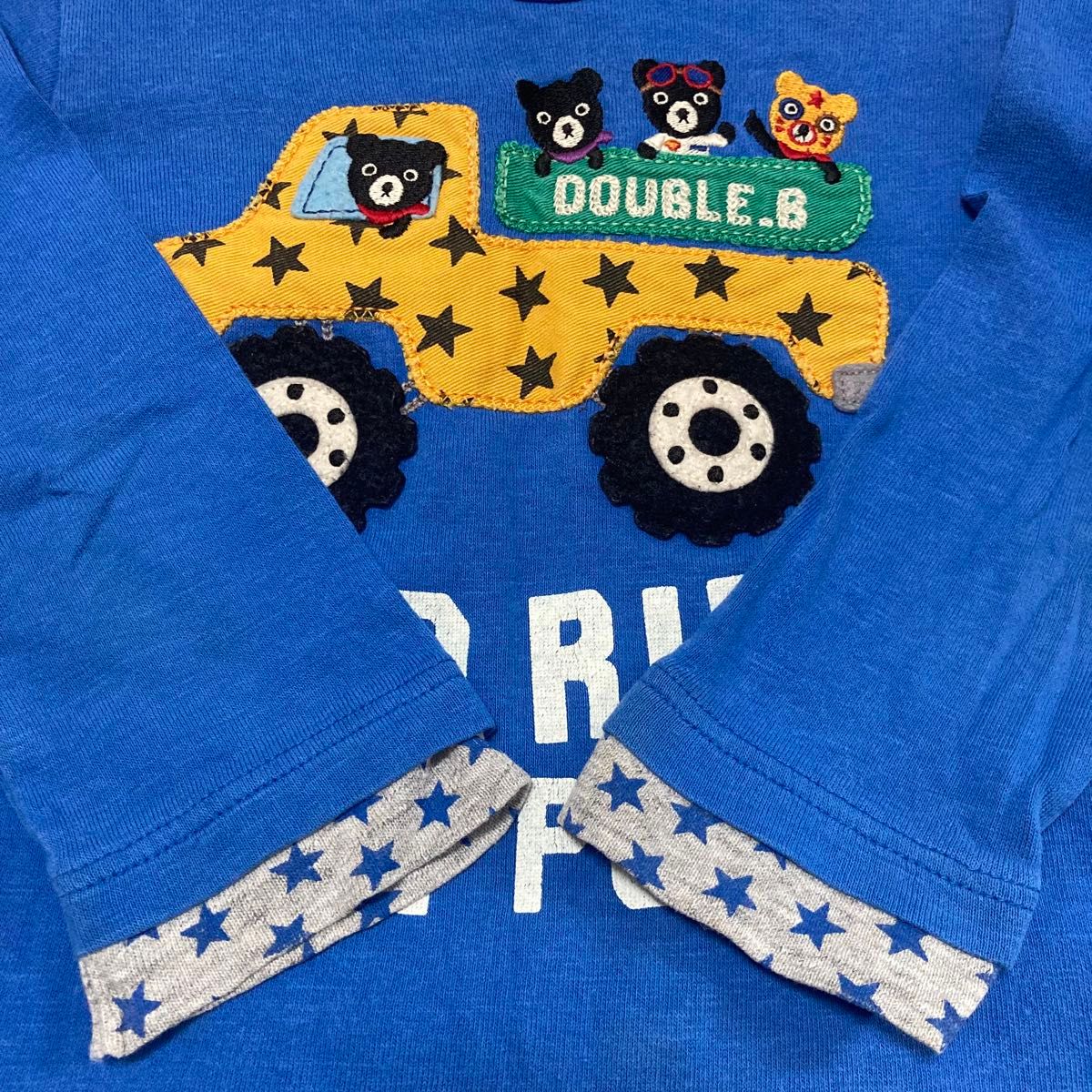 ミキハウス ダブルビー 90 長袖Tシャツ クマ柄 トップス 車 Bくん 男の子 ホットビスケッツ