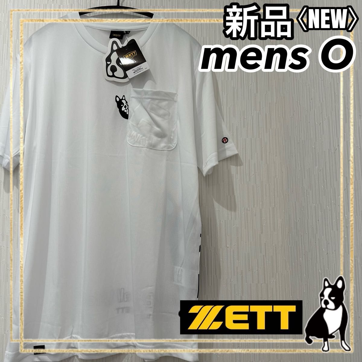 ZETTゼット 野球ベースボールジャンキー半袖Tシャツ ホワイト メンズO 新品
