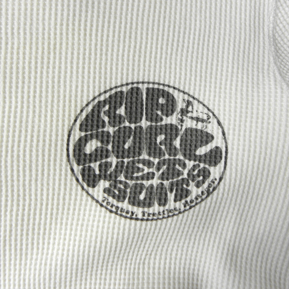 リップカール RIP CURL SLIM FIT コットン100% サーマルロングスリーブTシャツ ワッフル アイボリー 日本製 m0405-13の画像3