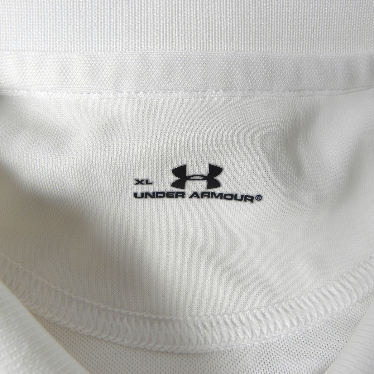 アンダーアーマー UNDER ARMOUR ロゴ刺繍 ドライポロシャツ 半袖 スポーツウェア XL ホワイト m0410-3の画像5