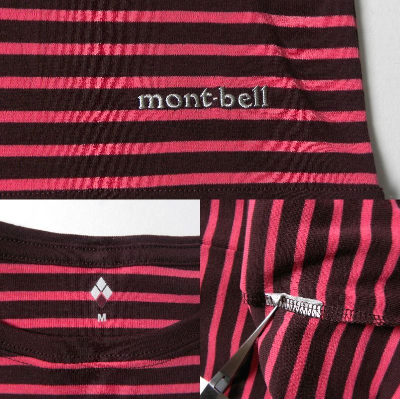 モンベル mont-bell クルーネックTシャツ 半袖＋7分袖 ラグラン ボーダー柄 3点セットまとめて アウトドアウェア M レディース l0410-3の画像8