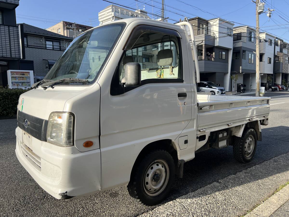売切り 神戸 H20年 スバル サンバー トラック 軽トラ 4W 5MT 予備検可能 メーター交換歴ありの画像2