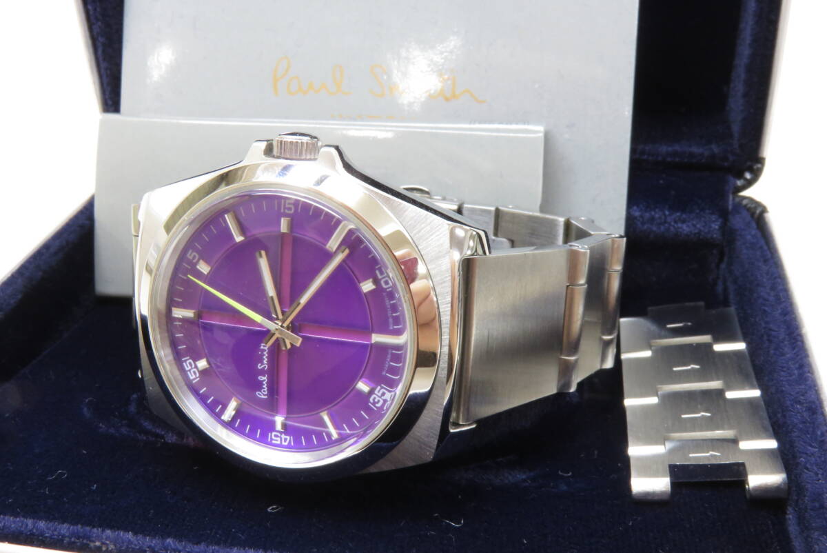 16439.604-261 наручные часы Paul Smith GN-4-S 6038-H24741 TA Paul Smith фиолетовый лиловый циферблат серебряный цвет 3 стрелки б/у товар 60