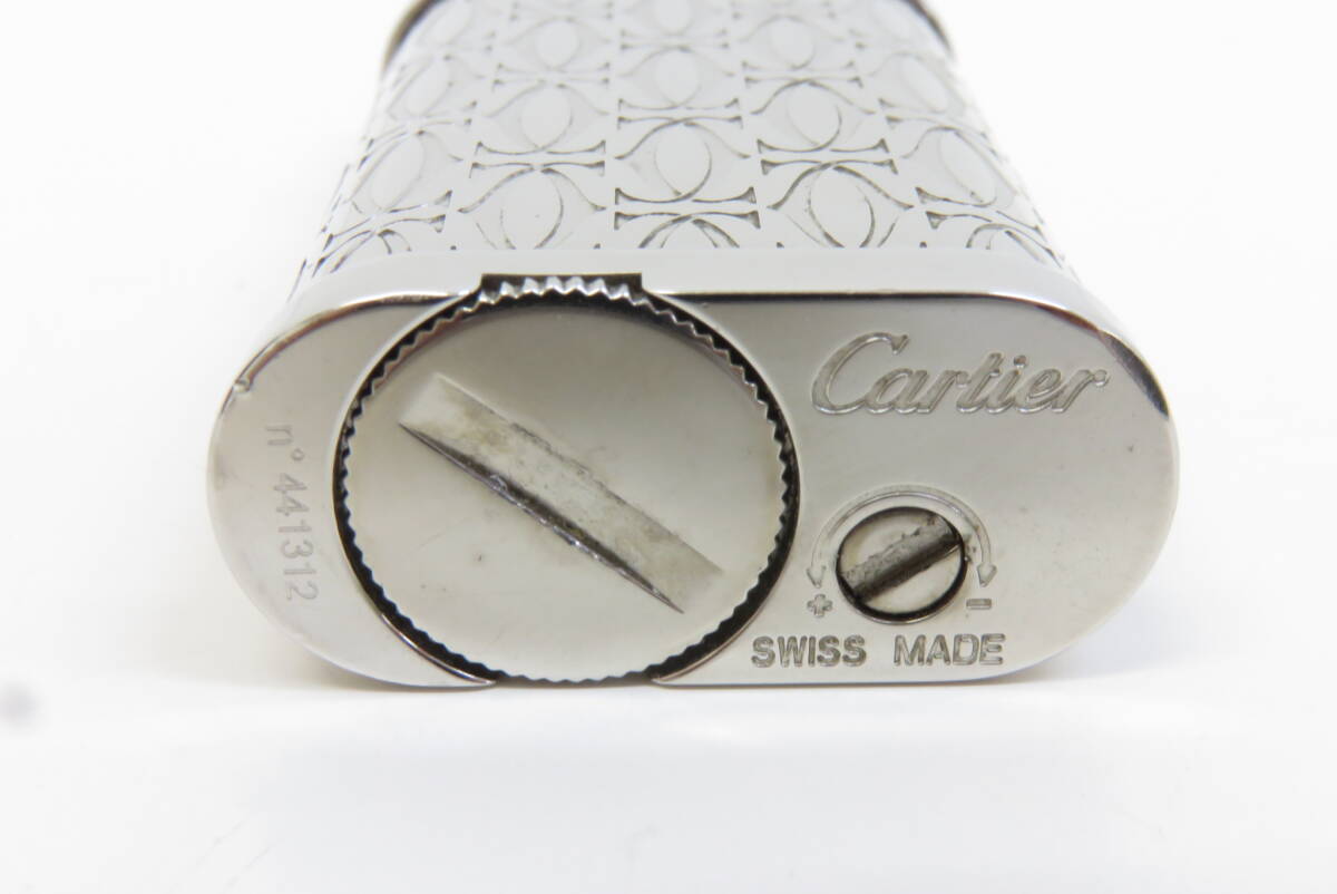 16483 上604-313 ライター カルティエ ① CA120134 Cartier シルバー色 銀色 ガスライター 箱あり 中古品 佐川60の画像7