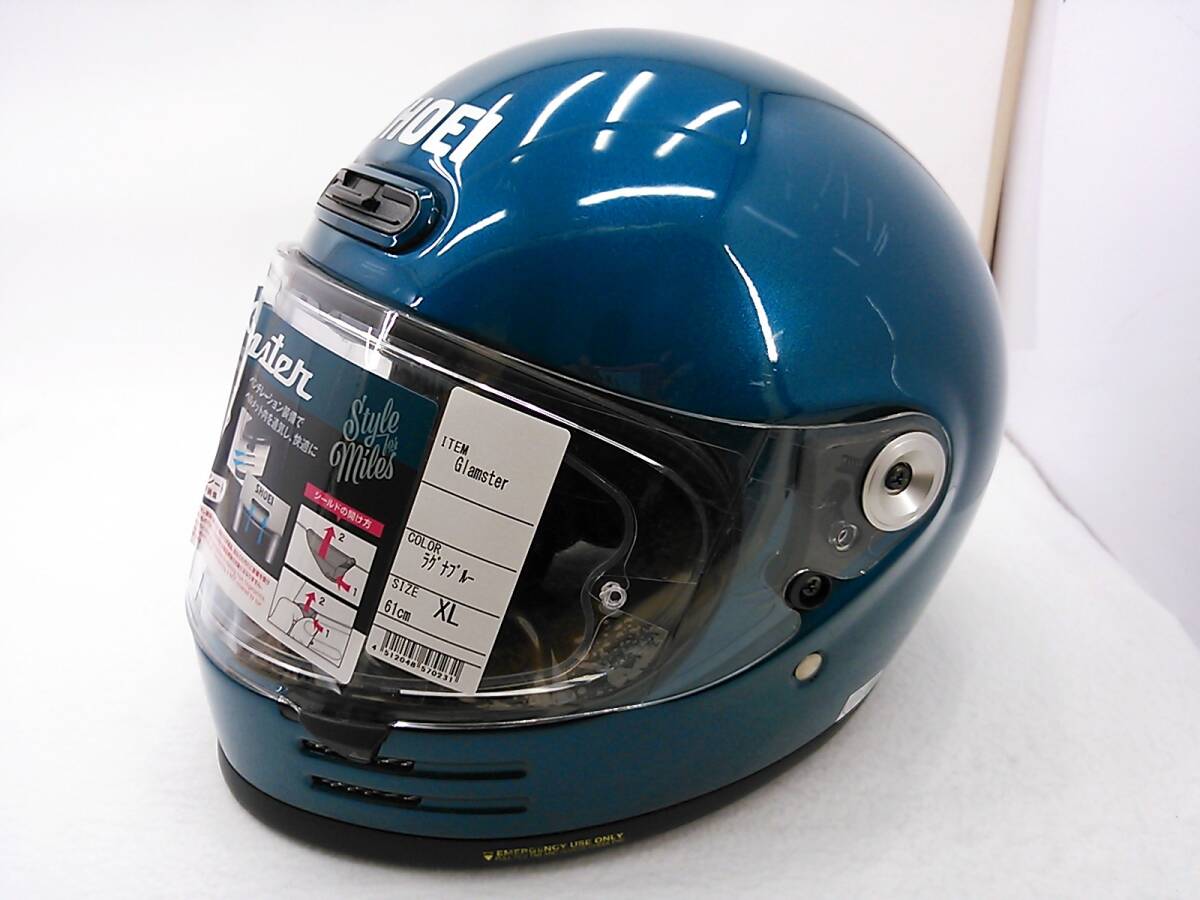 【送料無料】2021年製 SHOEI ショウエイ Glamster グラムスター ラグナブルー XLサイズ 元箱付き フルフェイスヘルメットの画像2