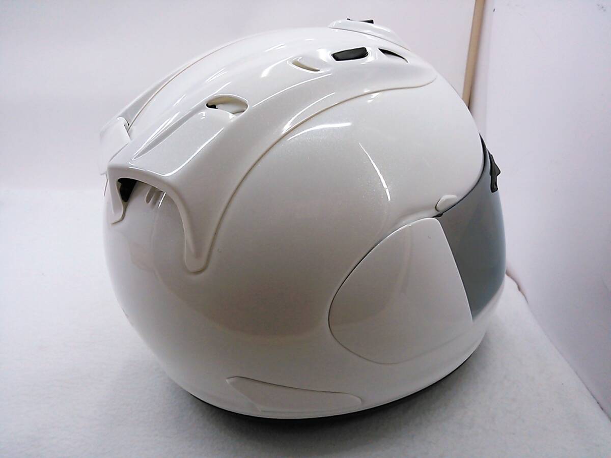 【送料無料】使用極わずか 美品 Arai アライ RX-7 RR5 グラスホワイト Mサイズ ミラーシールド付き フルフェイスヘルメットの画像6