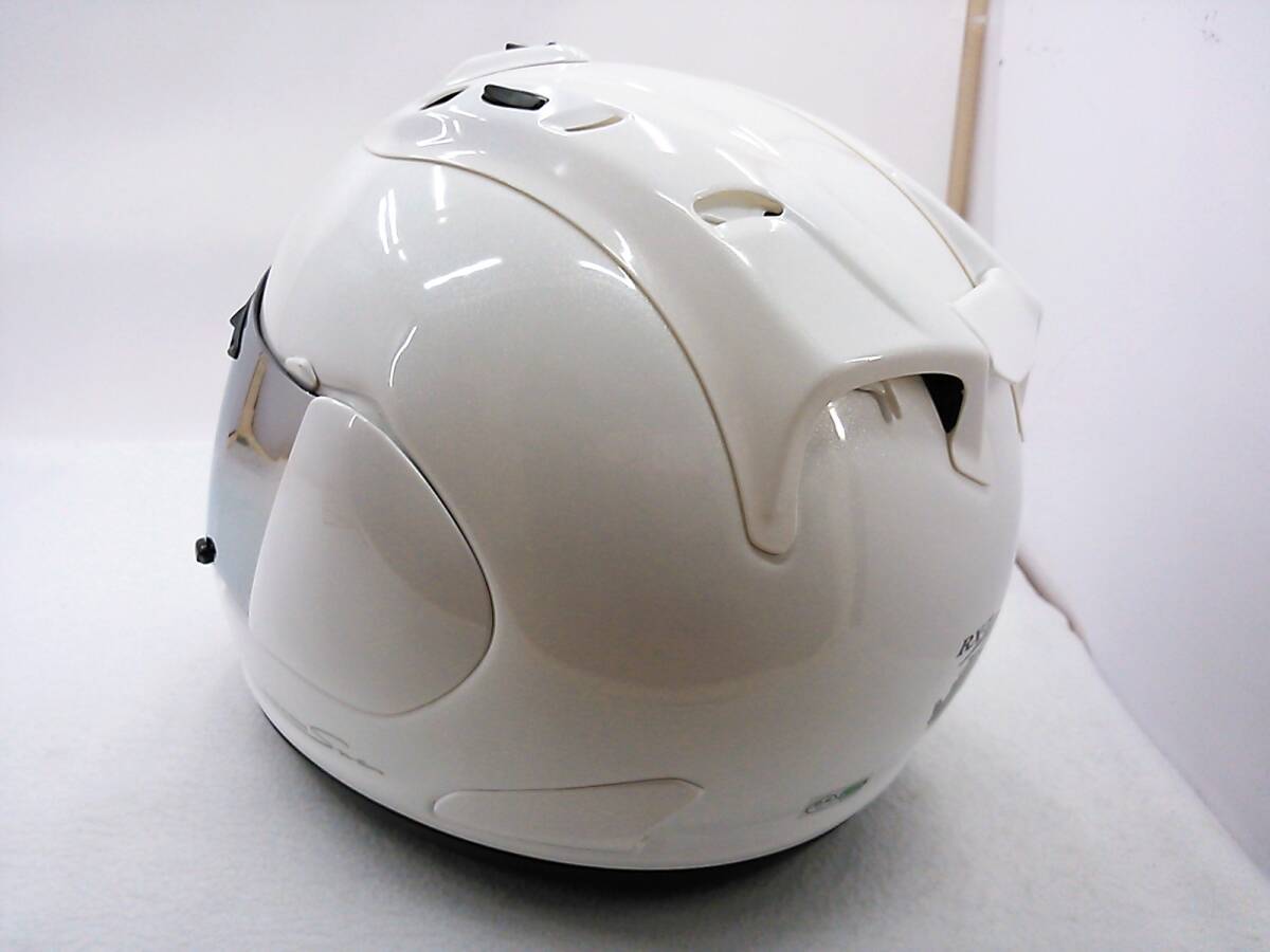 【送料無料】使用極わずか 美品 Arai アライ RX-7 RR5 グラスホワイト Mサイズ ミラーシールド付き フルフェイスヘルメットの画像3