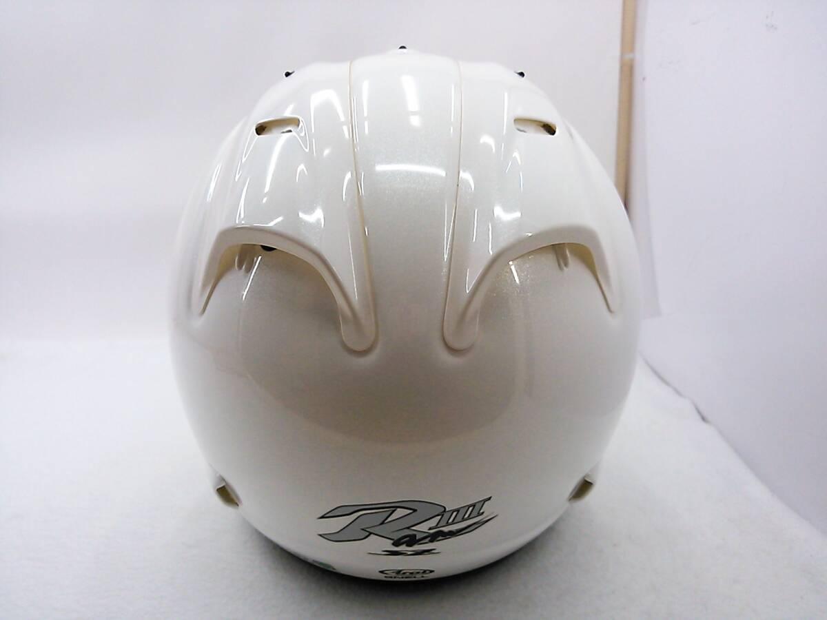 【送料無料】美品 Arai アライ SZ-RamⅢ SZ-Ram3 GLASS WHITE グラスホワイト Lサイズ ジェットヘルメット_画像4