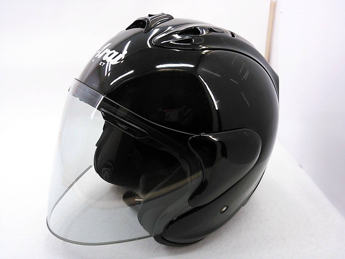 【送料無料】程度上 Arai アライ SZ-Ram4 GLASS BLACK グラスブラック Lサイズ ジェットヘルメットの画像2