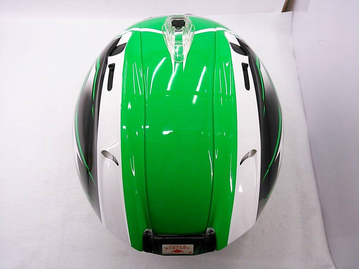 【送料無料】美品 Arai アライ RX-7X GHOST ゴースト グリーン XLサイズ ミラーシールド付き フルフェイスヘルメットの画像5