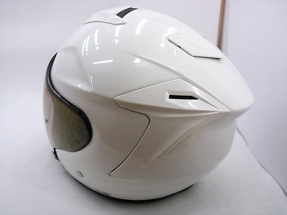 【送料無料】SHOEI ショウエイ J-FORCE4 Jフォース4 ルミナスホワイト Lサイズ ミラーシールド付き ジェットヘルメットの画像2