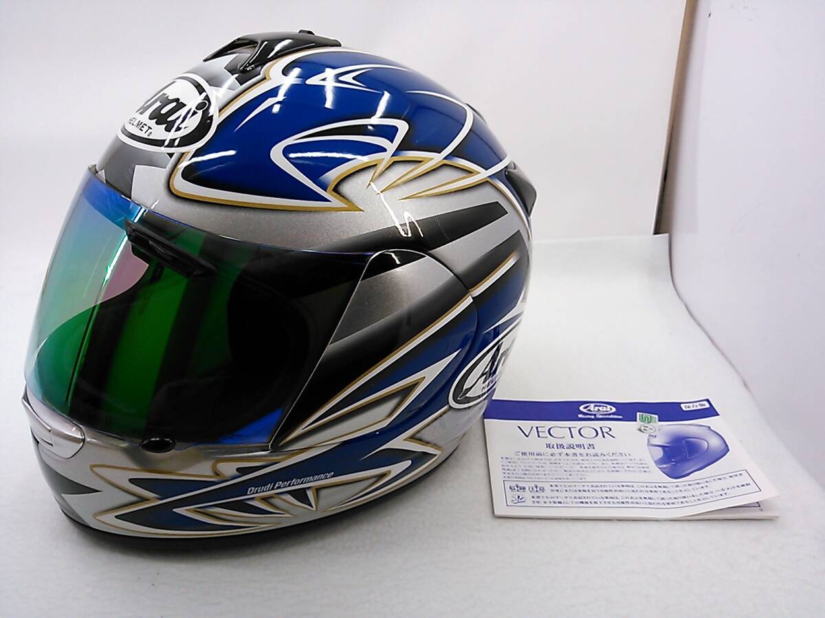 【送料無料】良品 Arai アライ VECTOR ベクター EAGLE イーグル Mサイズ ミラーシールド付き フルフェイスヘルメットの画像1