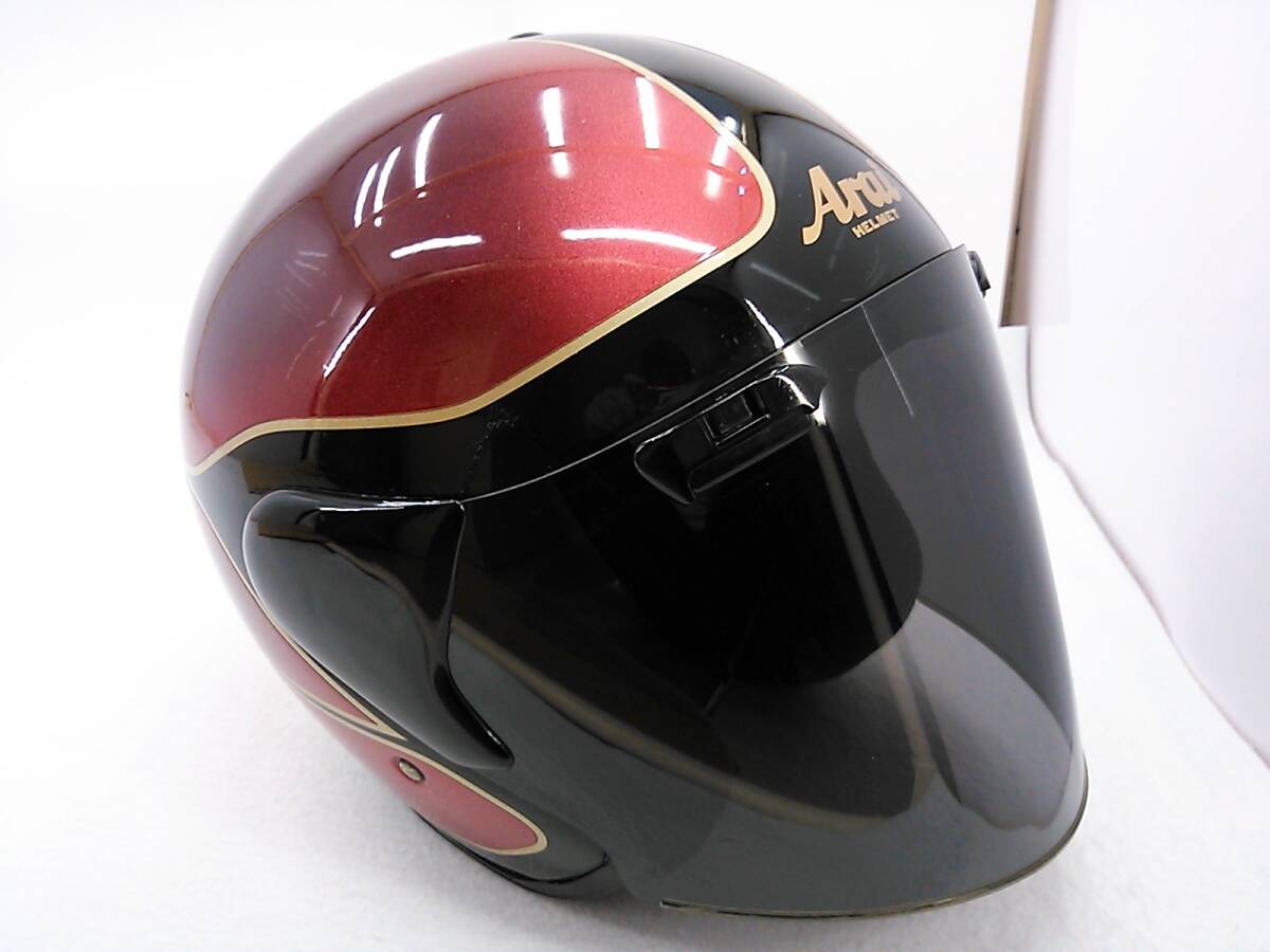 【送料無料】外装良品 Arai アライ SZ VINTAGE ビンテージ Mサイズ スモークシールド付き ジェットヘルメットの画像6