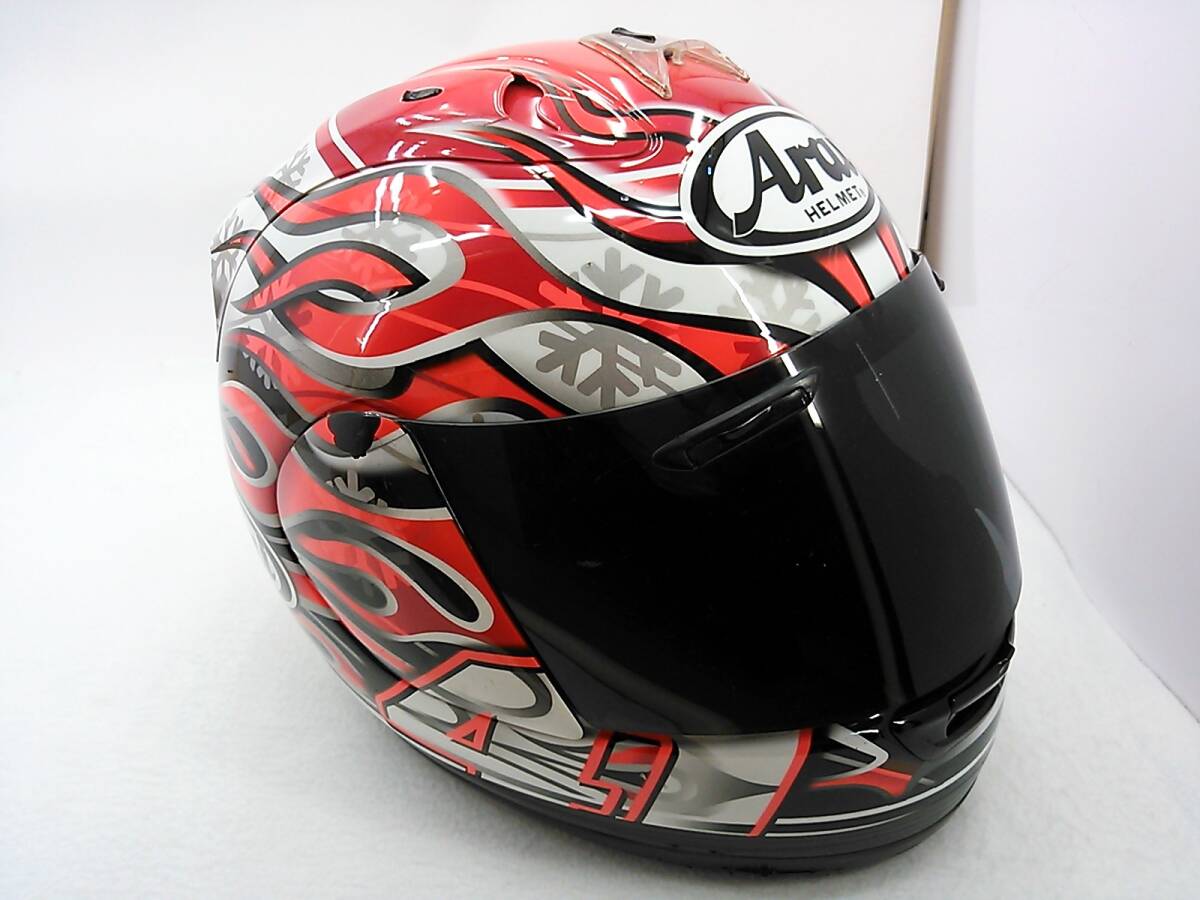 【送料無料】Arai アライ RX-7 RR4 HAGA ハガ Lサイズ スモークシールド付き 芳賀紀行 フルフェイスヘルメットの画像6