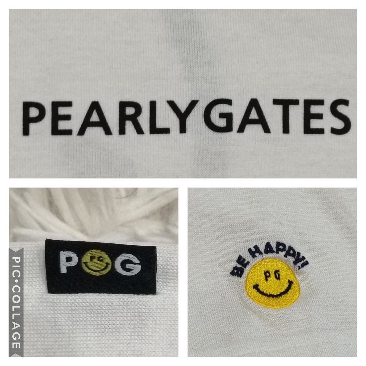 PEARLY GATES パーリーゲイツ 半袖 Tシャツ ニコちゃん にこちゃん  半袖Tシャツ ホワイト ロゴ L