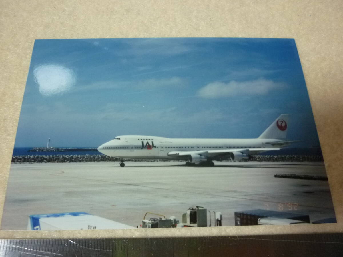 日本航空写真・JAL・B747・那覇空港_画像1